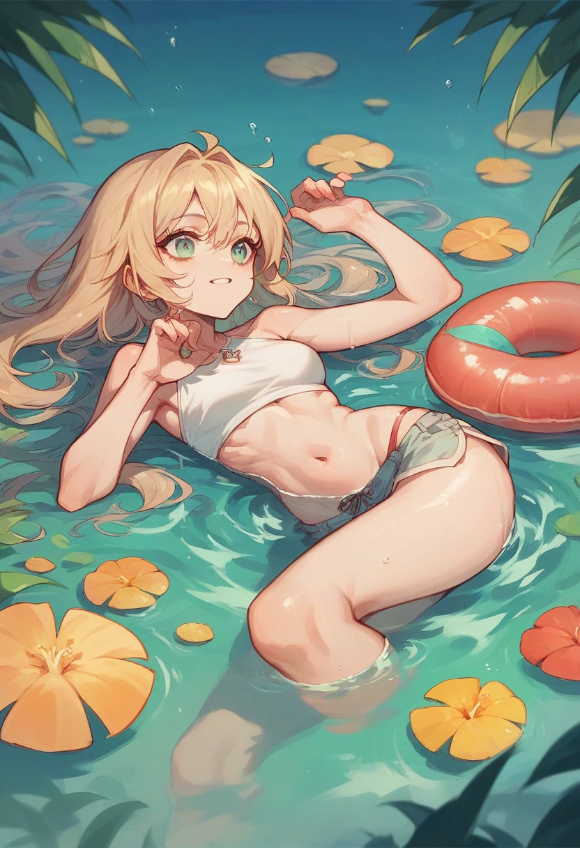 Girls playing in water, summer