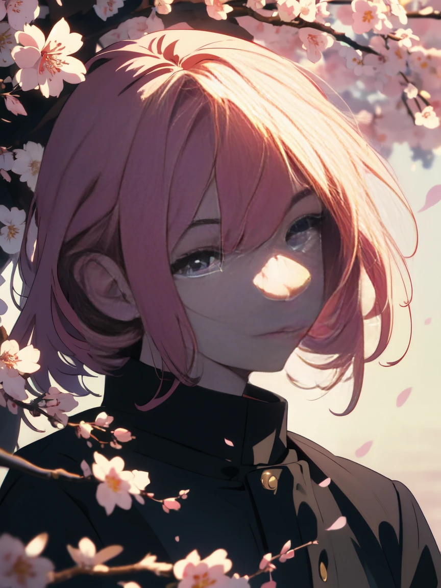  (masterpiece, 8K, Absurd, Digital Art, Digital Illustration, Realistic, Very detailed, Realistic lighting), (Perfect Face, Perfect Eyes, Perfect body), male,1 person, 20代の若いネクロマンサーのmale,Reading under the cherry blossom tree, Sit under the tree, spring afternoon, Wide shot including cherry blossoms, Eye height, Soft sunlight, Character peaceful face, Textured and tranquil, Calm and joyful, Anime Style, Fascinating anime, Pixiv Fan Art,