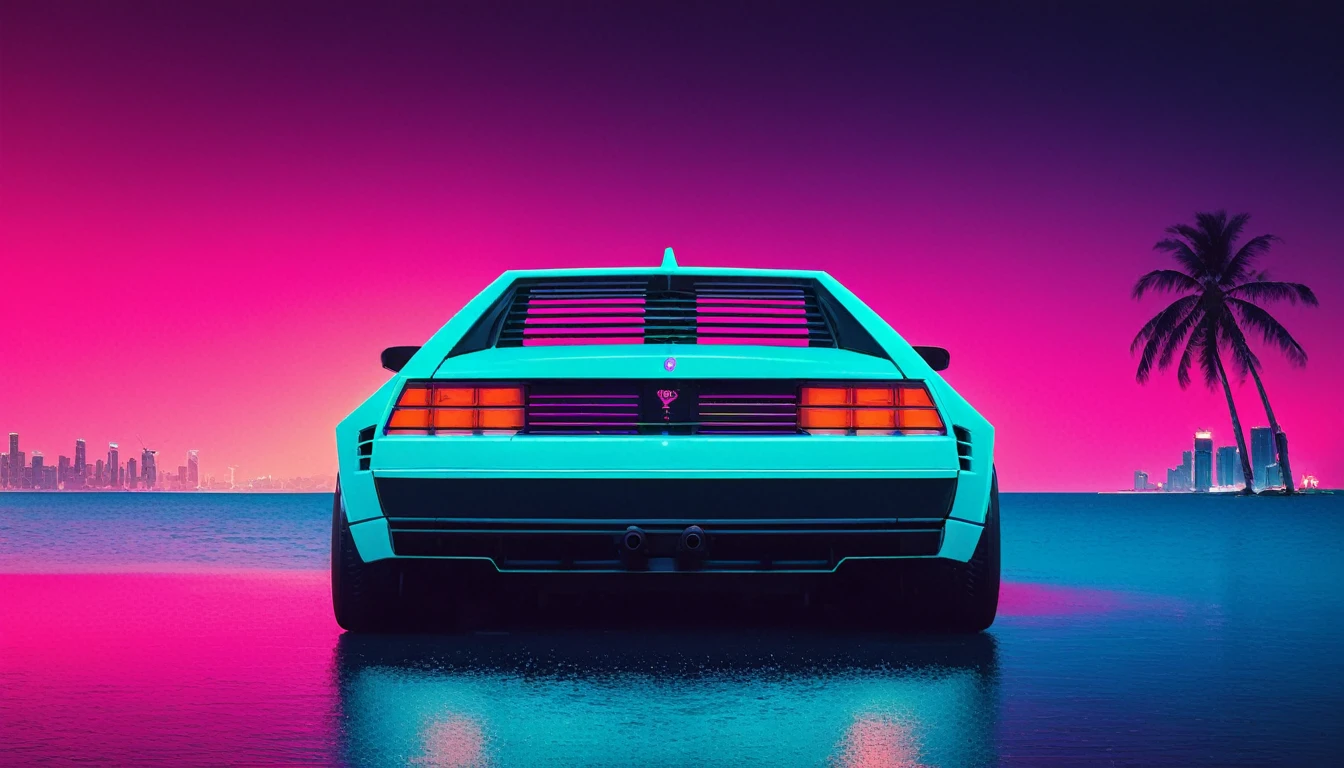 synthwave chill , 80s, miami vice