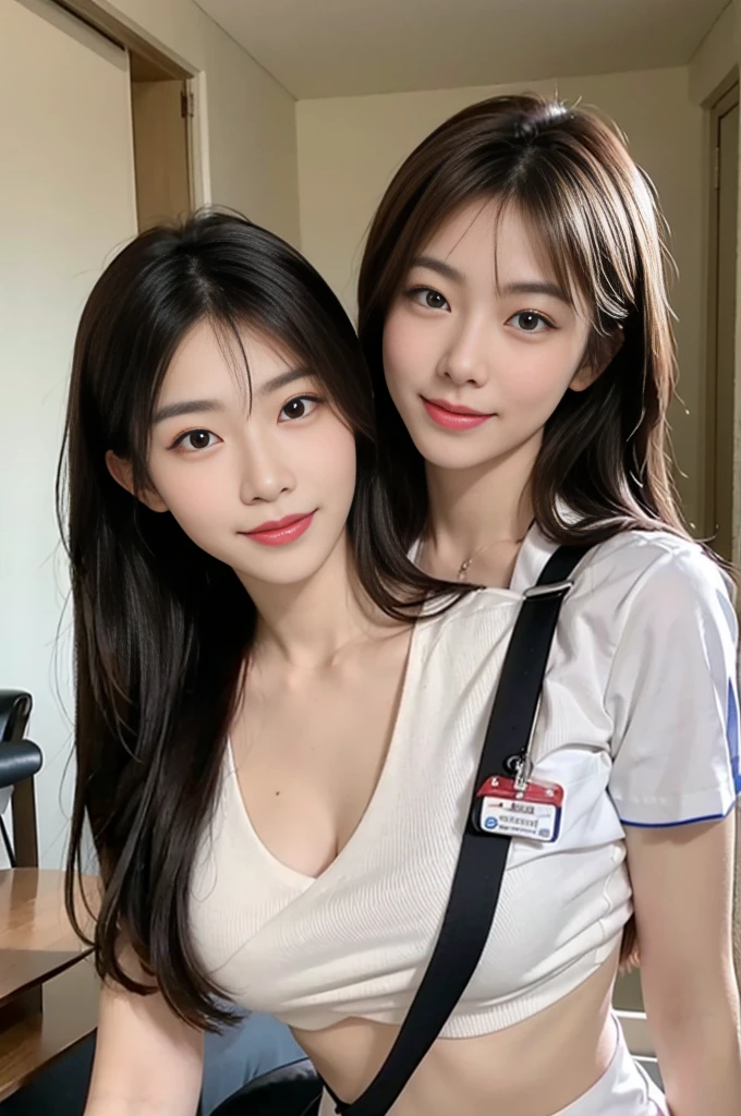 arafed asian woman in a white shirt wearing red bra inside and nurse uniform posing for a picture, a picture by Oliver Sin, trending on cg society, shin hanga, korean girl, gorgeous young korean woman, beautiful asian girl, beautiful south korean woman, gorgeous chinese model, young and cute girl, beautiful young korean woman, asian girl, wearing a nurse uniform, korean woman, smile, closed lips,