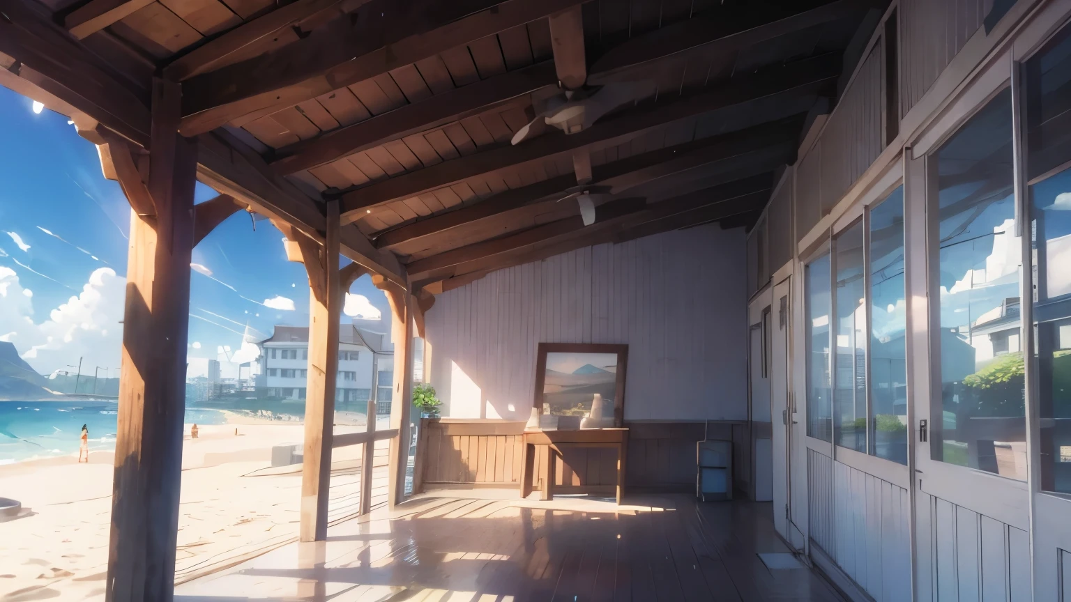 A white museum built on the beach
