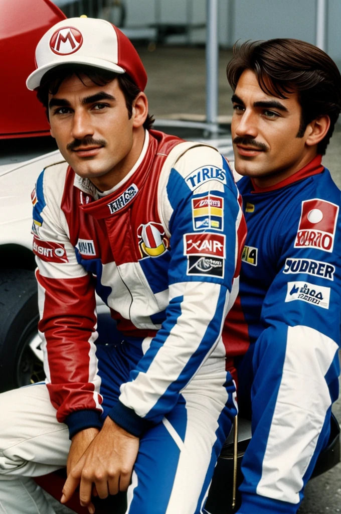 Super Mario in a 1992 Williams F1 team suit
