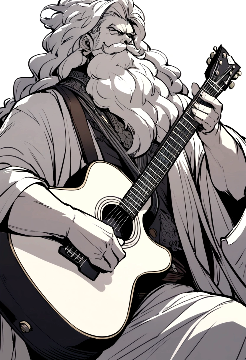 Zeus playing a guitar