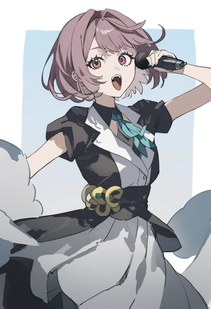 1girl, style:inu totemo,looking at viewer, singing,cowboyshot