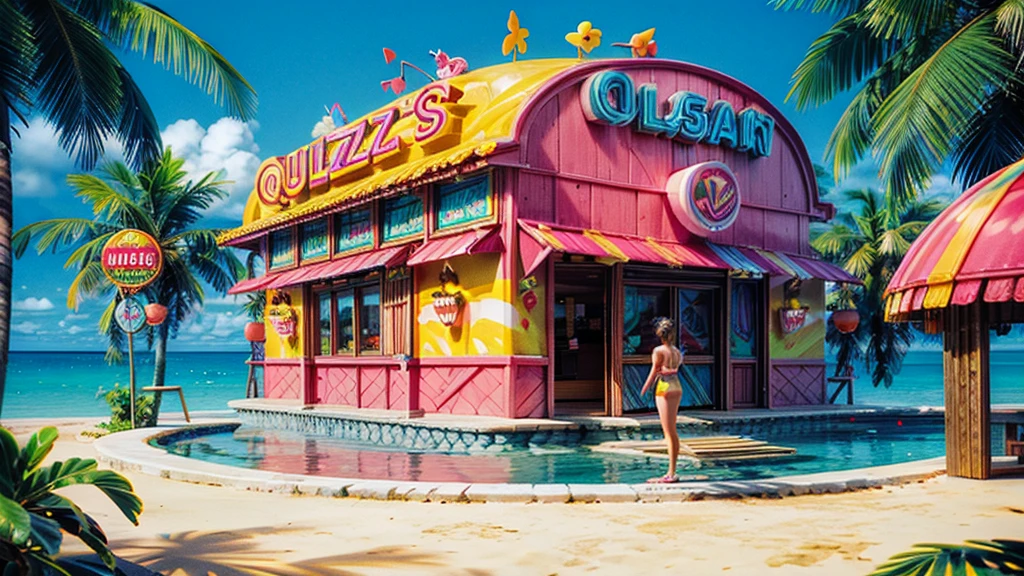 A tropical casino in the Amazon, a vibrant and engaging 3D webpage design, a professional and eye-catching layout with a playful mascot, colorful and inviting with a sense of wealth and excitement.