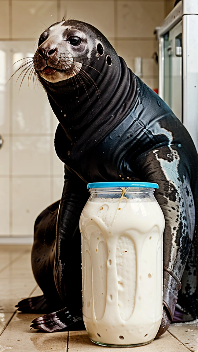 Human milk contains 3-5% fat, while buffalo milk has 7-12% fat and cow milk has 3-4% fat. Surprisingly, the milk of the Hooded Seal has an incredibly high fat content of 60%, making it the fattiest milk. It is as thick as toothpaste.