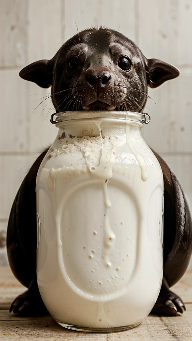 Human milk contains 3-5% fat, while buffalo milk has 7-12% fat and cow milk has 3-4% fat. Surprisingly, the milk of the Hooded Seal has an incredibly high fat content of 60%, making it the fattiest milk. It is as thick as toothpaste.