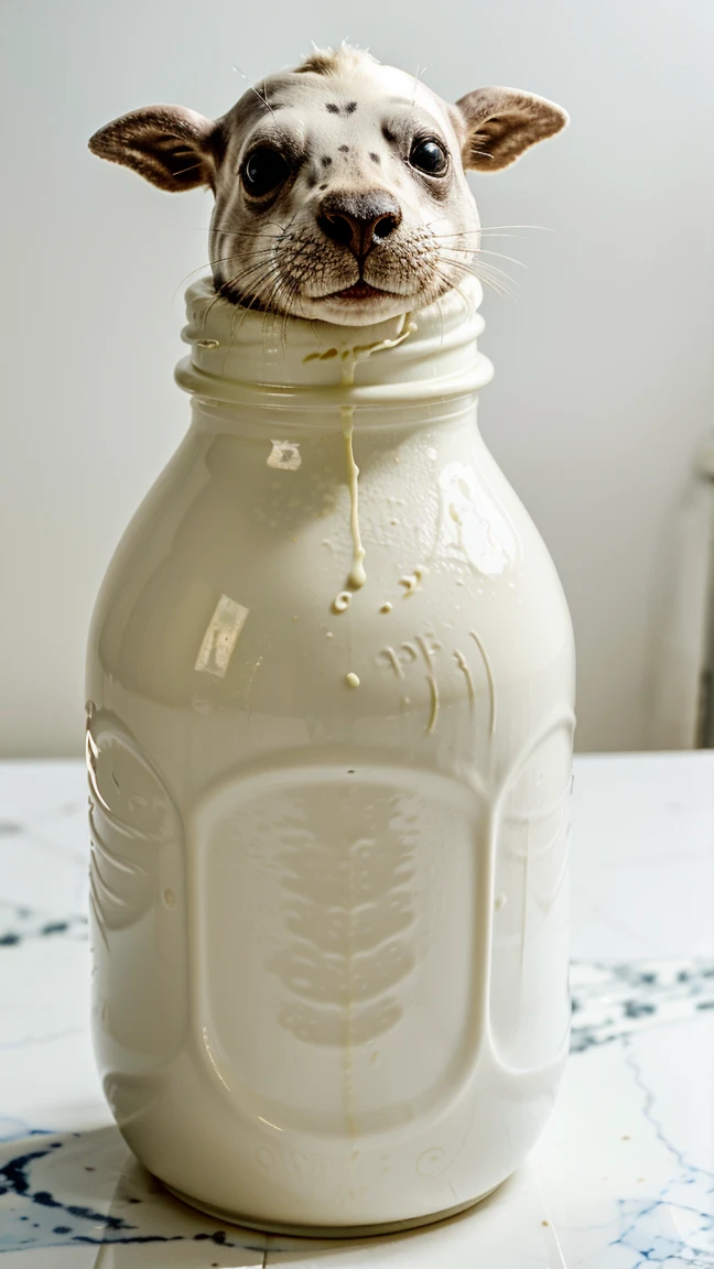 Human milk contains 3-5% fat, while buffalo milk has 7-12% fat and cow milk has 3-4% fat. Surprisingly, the milk of the Hooded Seal has an incredibly high fat content of 60%, making it the fattiest milk. It is as thick as toothpaste.