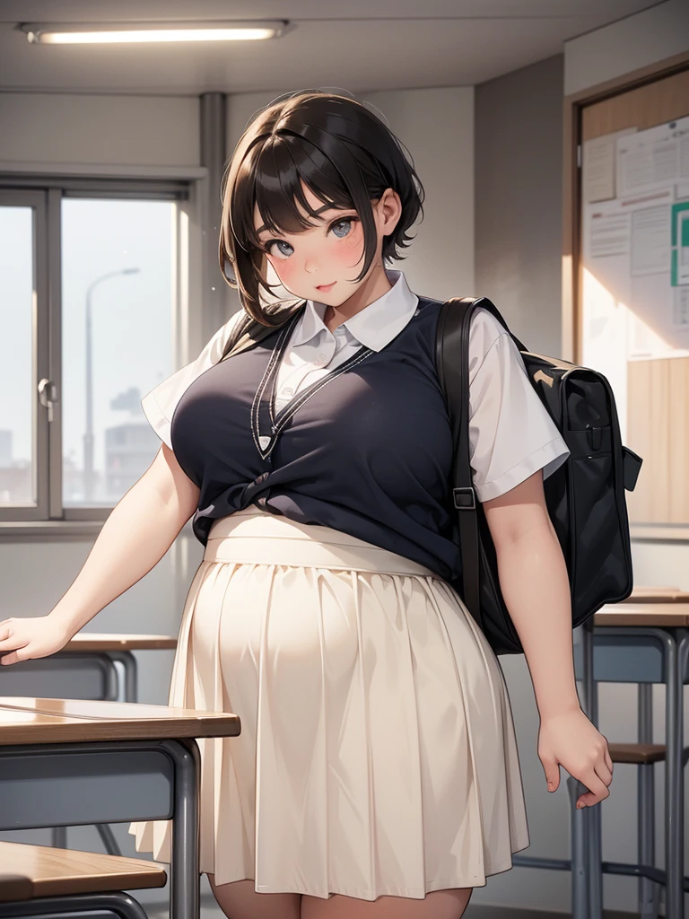 a fat  obese ,chubby overweight ,young fat girl in ,cute plump schoolkid,heavy set young girl,thick  student,extremely obese young female student,very fat and heavy young girl,stout short haired girl in school,chubbychild in classroom,cute pudgy young student