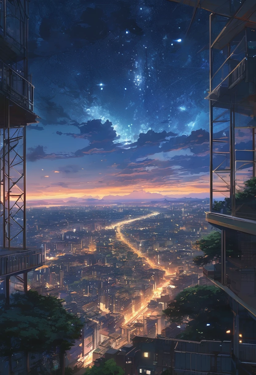 Anime Wallpaper with sky and starry sky views, Space Sky. by Makoto Shinkai, anime art wallpaper 4k, anime art wallpaper 4k, Anime Art Wallpapers 8K, Anime Sky, Awesome Wallpapers, anime wallpaper 4k, anime wallpaper 4k, 4k anime wallpaper, Makoto Shinkai Cyril Rolland, Anime Background Art