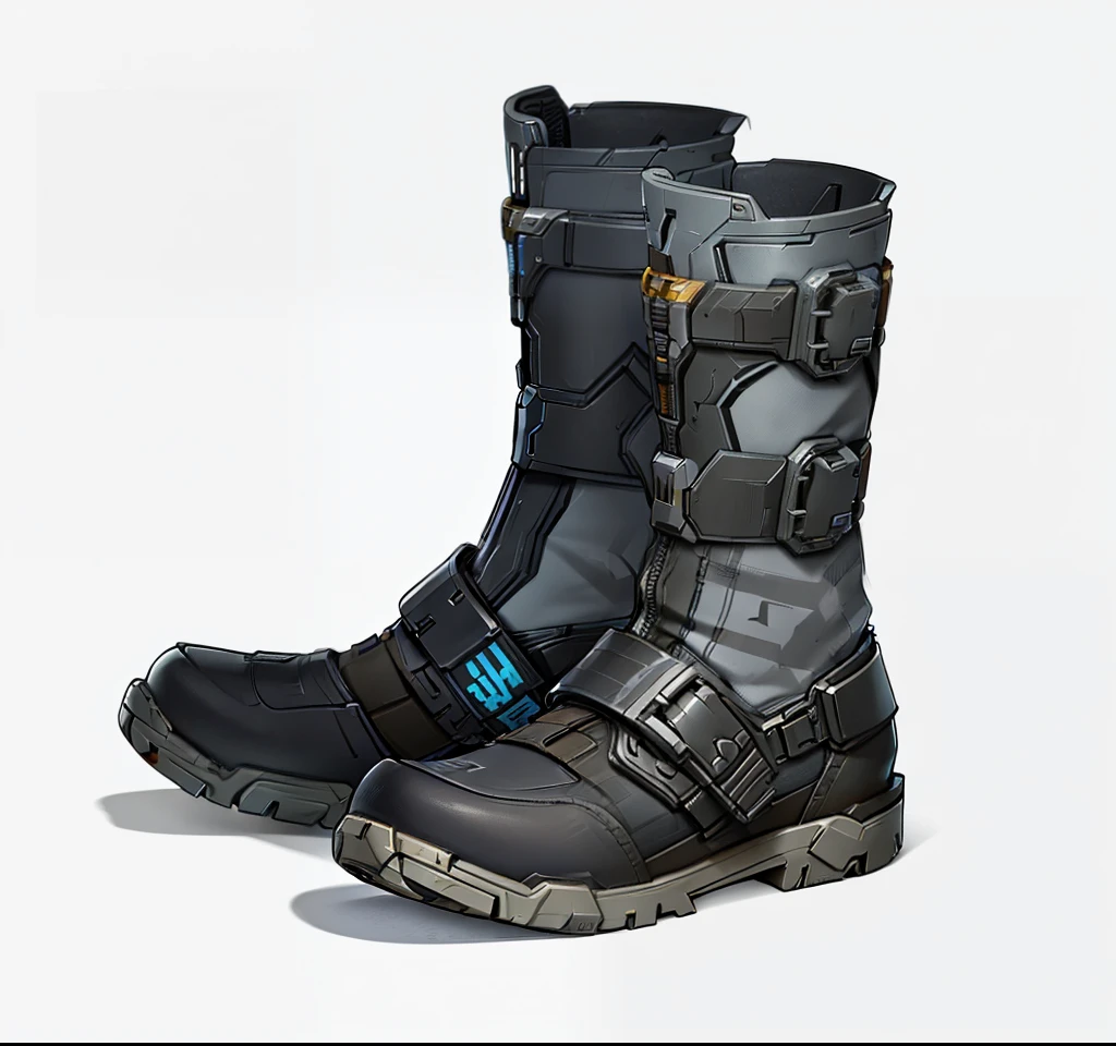 Soldier Boots, borderlands style, artstation, futuristic, concept art, hand paint texture, gray color