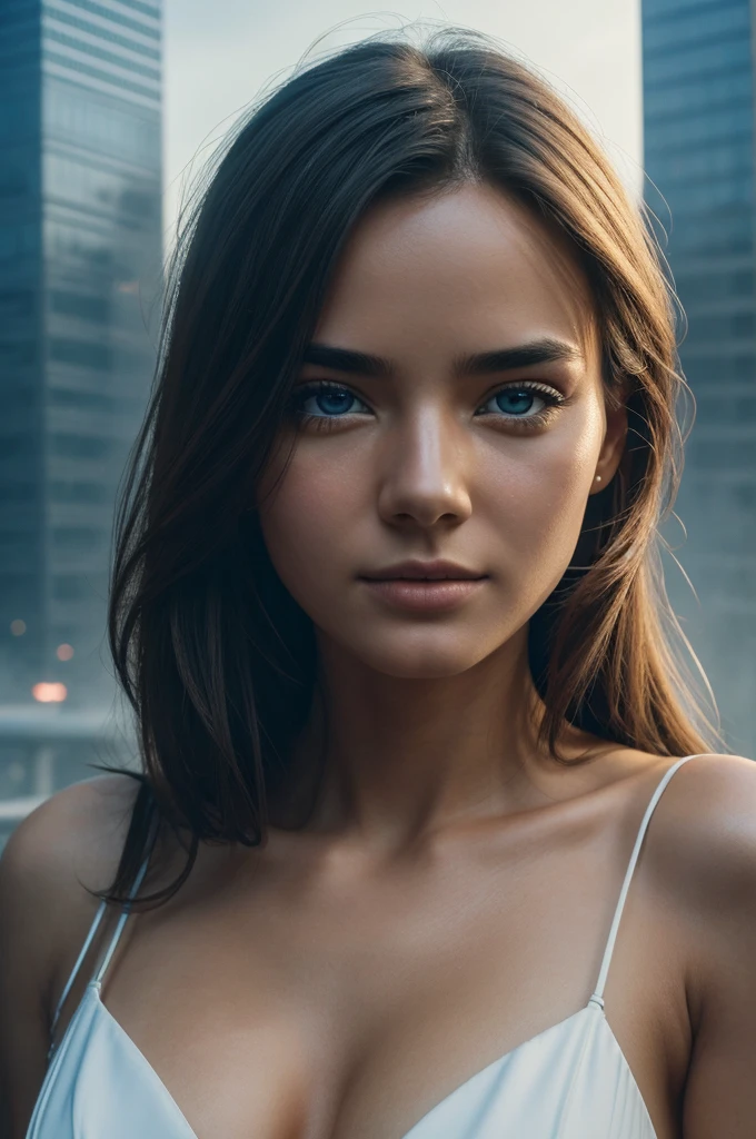 (1girl:1.3), Solo, (((Very detailed face)))), ((Very detailed eyes and face)))), Beautiful detail eyes, Body parts__, Official art, Unified 8k wallpaper, Super detailed, beautiful and beautiful, beautiful, masterpiece, best quality, original, masterpiece, super fine photo, best quality, super high resolution, realistic realism, sunlight, full body portrait, amazing beauty, dynamic pose, delicate face, vibrant eyes, (from the front), She wears transparant linggerie,open her legs , very detailed city roof background, rooftop, overlooking the city, detailed face, detailed complex busy background, messy, gorgeous, milky white, highly detailed skin, realistic skin details, visible pores, clear focus, volumetric fog, 8k uhd, DSLR, high quality, film grain, fair skin, photo realism, lomography, futuristic dystopian megalopolis, translucent