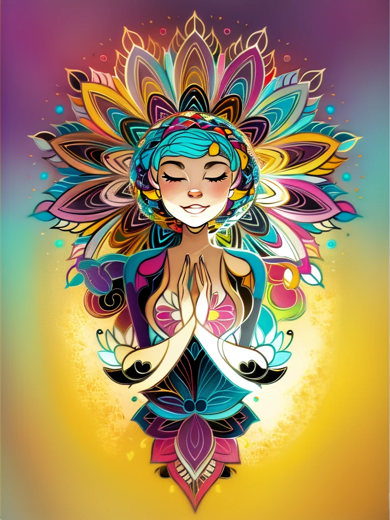 vibrant color art for coloring book of complex and beautiful mandala characters