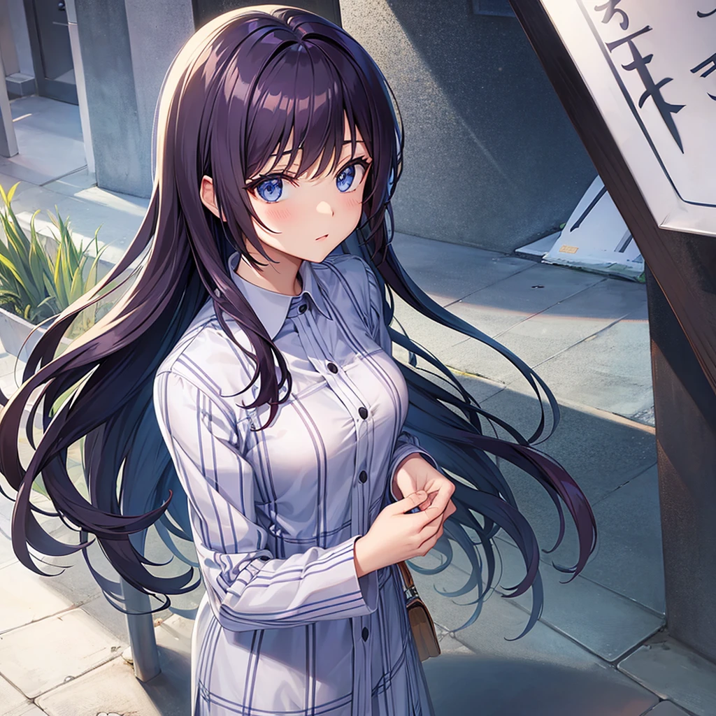 woman,Anime,NKB pattern shirt, ((I&#39;m shaking.))