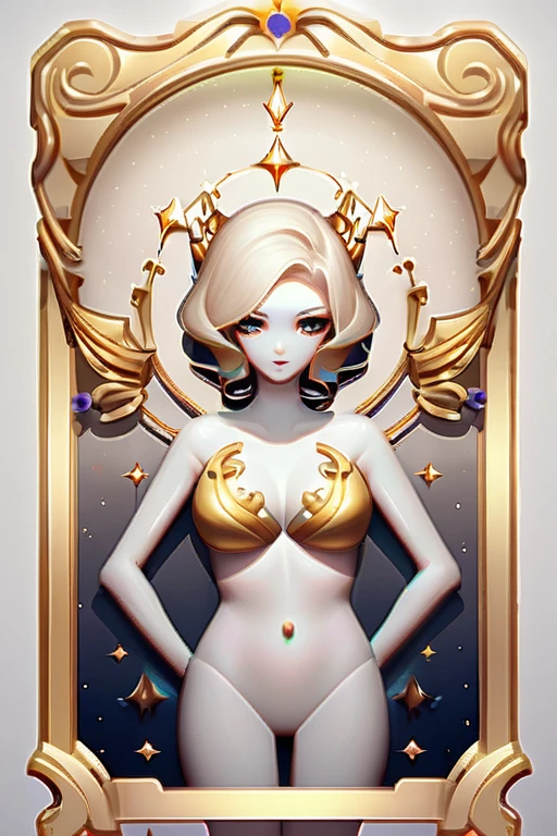 ((Лучшее качество)), ((шедевр)), (подробный), naked blonde stands with cancer