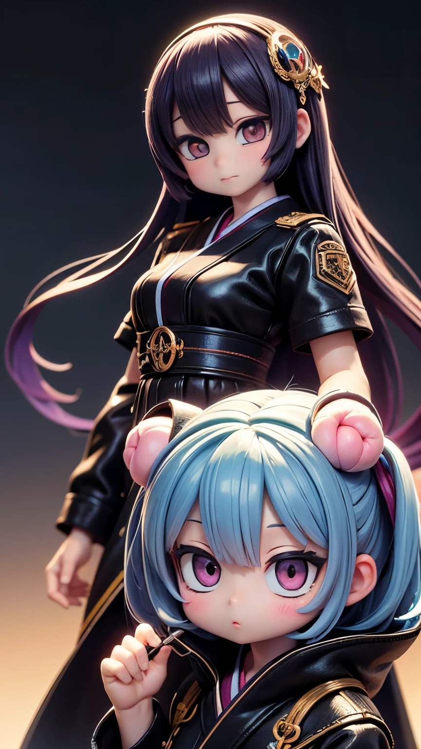 (masterpiece, 最high quality, 最high quality, Official Art, beautifully、aesthetic:1.2), (Chibi Character:1.3、2:2:1.3), Very detailed,colorful,Most detailed,night、深night、Degrees of Freedom:1.8、Anatomically correct、(Dynamic pose), , (Shiny skin), (Many colors:1.4), beautiful、Japanese、Scientist、Super big breasts:1.99、Small waist:1.3、High resolution、high quality、high resolution、Realistic、realism、Photorealistic、Realistic textured face and body、Anatomically correct、beautiful、Rainbow Hair、realism、Realistic、Photorealistic、Raw photo、超A high  resolution  、SLR、Octane Rendering、dynamicポーズ、Dynamic Action、Sharp Eye、Heavy makeup、dynamic、Dynamic Action、Detailed Background、
