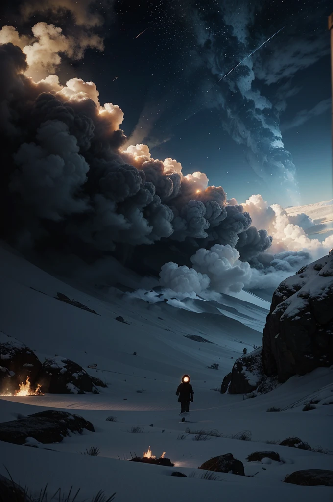 Illustration for a cartoon where all people know how to control the elements

