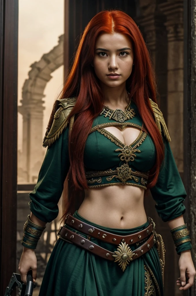 full body, hands over head, hands behind head, posing for camera, (rogue thief:1.2) female wearing full body multiple stitched layer (leather armor:1.2),
(dark green silk cloak), (fabric with intricate pattern:1.2), (insanely detailed, bloom:1.5), (highest quality, Alessandro Casagrande,
Greg Rutkowski, Sally Mann, concept art, 4k), (analog:1.2), (high sharpness), (detailed pupils:1.1), (painting:1.1), (digital
painting:1.1), detailed face and eyes, Masterpiece, best quality, (highly detailed photo:1.1), 8k, photorealistic, (long dark red
Hair, ponytail haircut, ecstatic:1.1), (young woman:1.1), By jeremy mann, by sandra chevrier, by maciej kuciara, sharp, (perfect
body:1.1), realistic, real shadow, 3d, (eastern fantasy city background:1.2), (by Michelangelo)