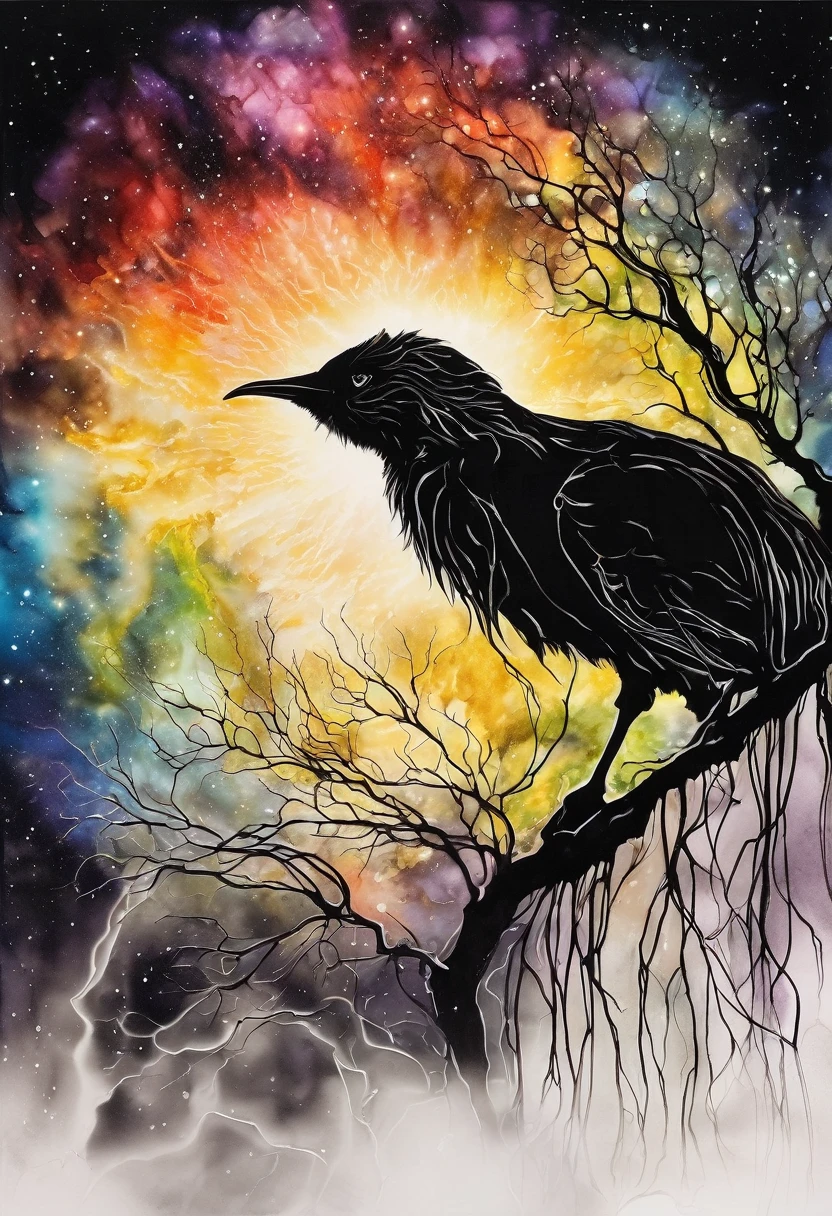 Silhouette Art, hyperrealistic art breathtaking a lineart (nebula alcohol ink sketch). [magnificent, shiny, intriguing weirdness, faetastic extravaganza, mystery of darkness, unusual natural aesthetics, glossy].
award-winning, professional, highly detailed . extremely high-resolution details, photographic, realism pushed to extreme, fine texture, incredibly lifelike, high contrast, well defined, Silhouette Art.
close view