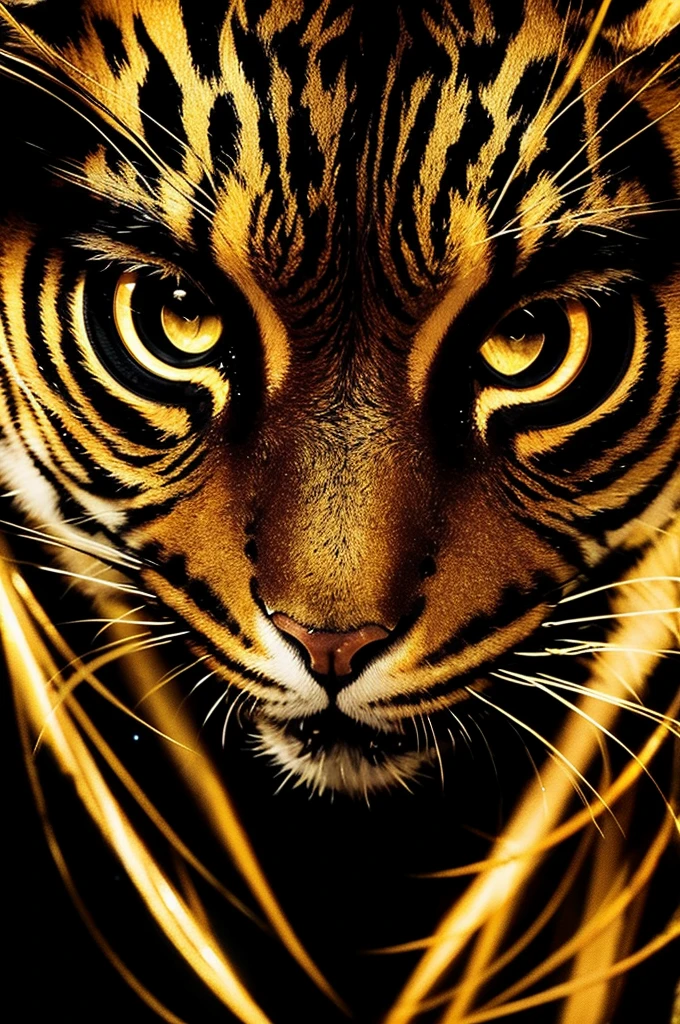 Tigereye Sparkling Black and Gold background No people