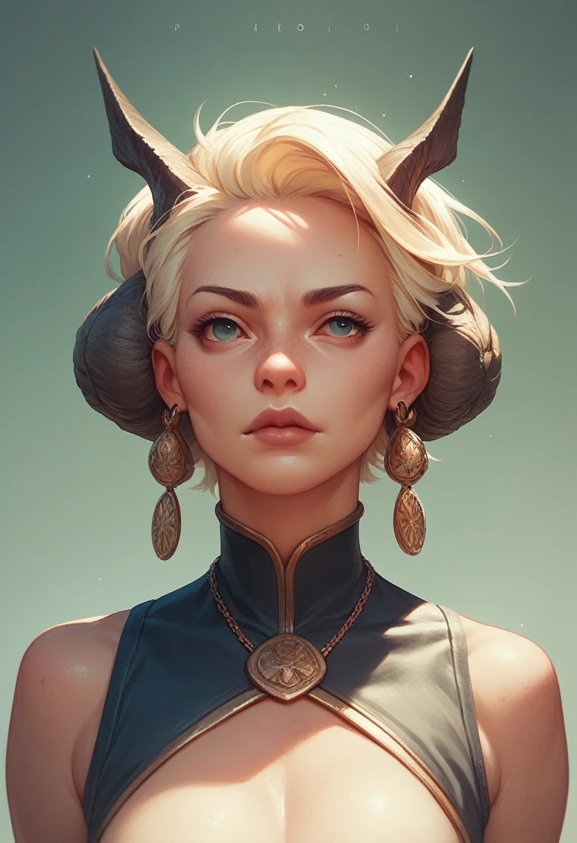 a close up of a woman with a very large body and wings, blonde hair, short hair, green eyes, black biologic armo, bone tail, portrait of female humanoid, female humanoid creature, portrait of a female, sci-fi fantasy art,  detailed sci-fi art, sci - fi horror art