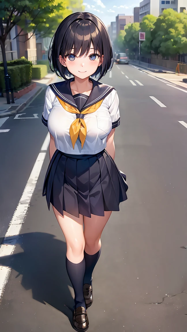 a woman, angle from side below, realistic skin, drooping eyes, (casual clothes, jacket, blouse, swollen nipples), tiny stud earrings, (open legs a little, skirt, panties), (hooking her crotch onto the (((corner))) of the table for masturbation, open mouth), short hair, in the park, skyscrapers,