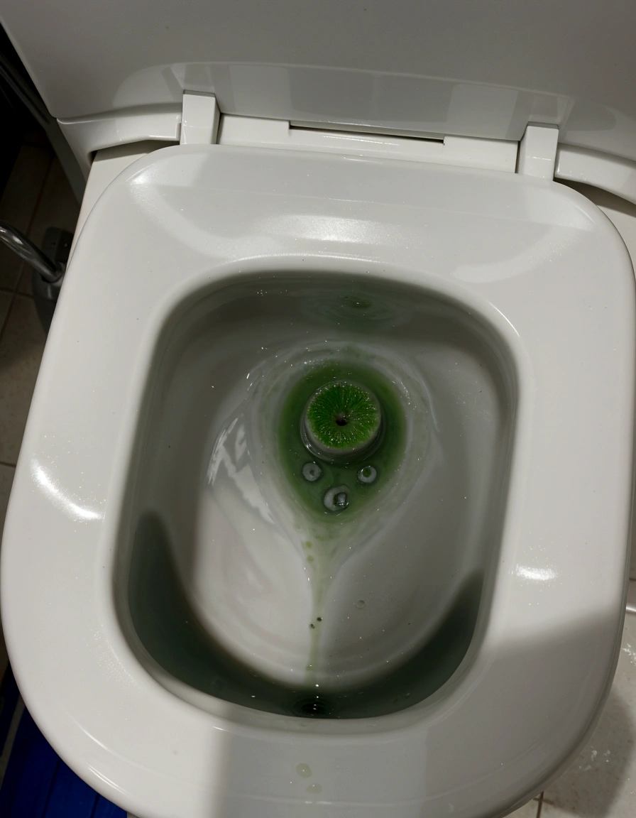 Actual vomiting in the toilet