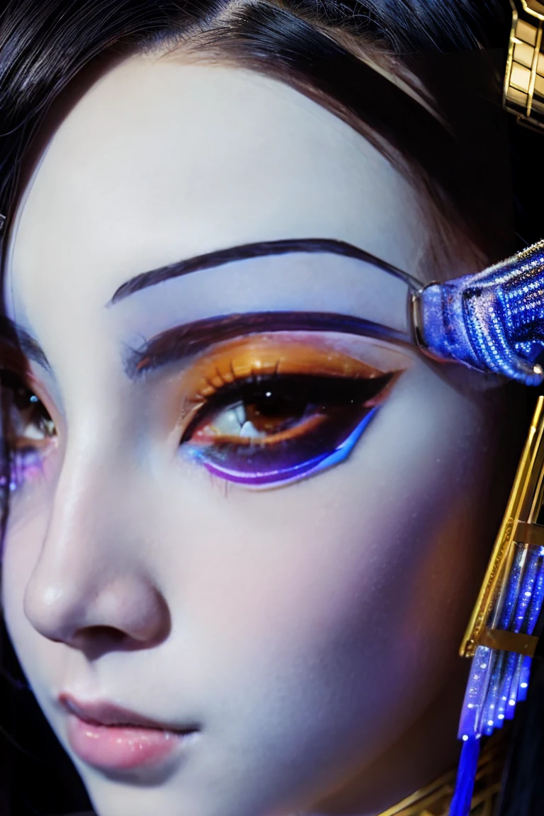 Face close-up ,masterpiece, Highest quality, Super detailed,((geisha)) ,Cybernetics,Cybernetic Parts,Line art