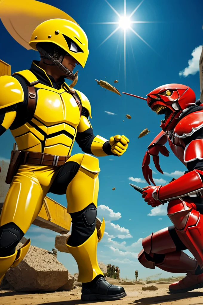 Scorpion soldier vs crab soldier cartoon or anime version
