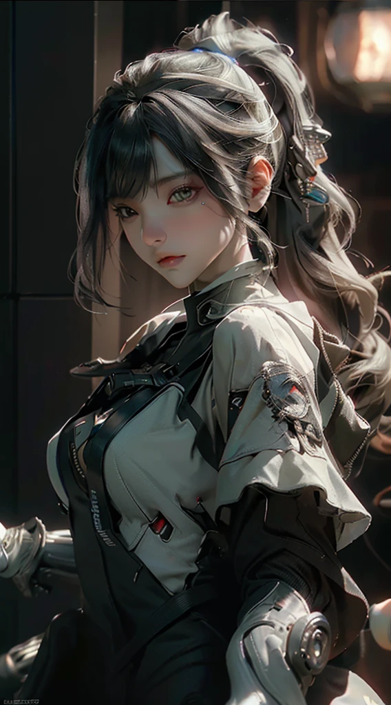 ((Best quality)), ((masterpiece)), (detailed:1.4), 3D, an image of a beautiful cyberpunk female,HDR (High Dynamic Range),Ray Tracing,NVIDIA RTX,Super-Resolution,Unreal 5,Subsurface scattering,PBR Texturing,Post-processing,Anisotropic Filtering,Depth-of-field,Maximum clarity and sharpness,Multi-layered textures,Albedo and Specular maps,Surface shading,Accurate simulation of light-material interaction,Perfect proportions,Octane Render,Two-tone lighting,Wide aperture,Low ISO,White balance,Rule of thirds,8K RAW,