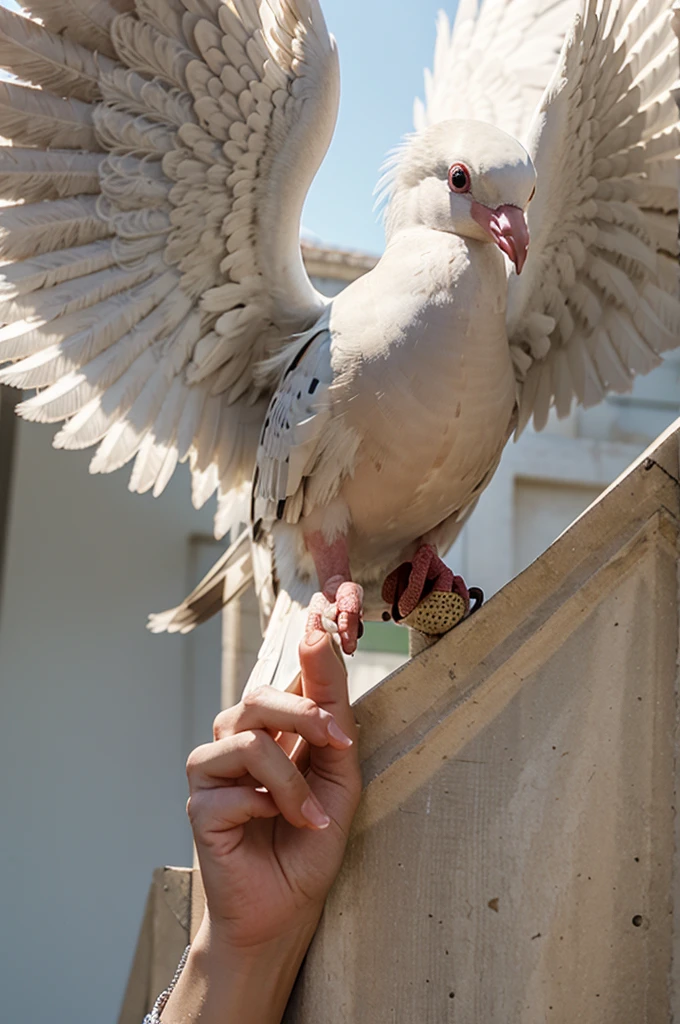 God with a dove on his finger