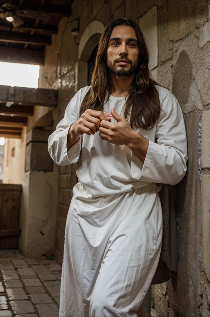 Jesus with a dove on his finger
