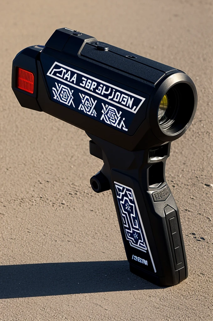 a radar gun with jewish patterns on it