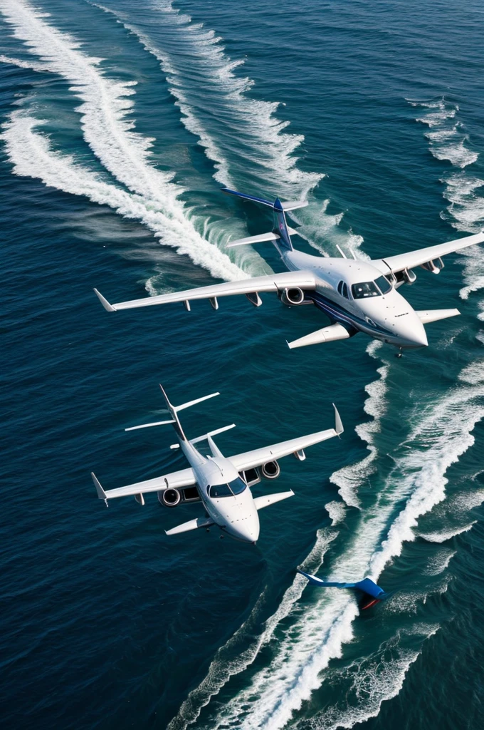 A plane made of water