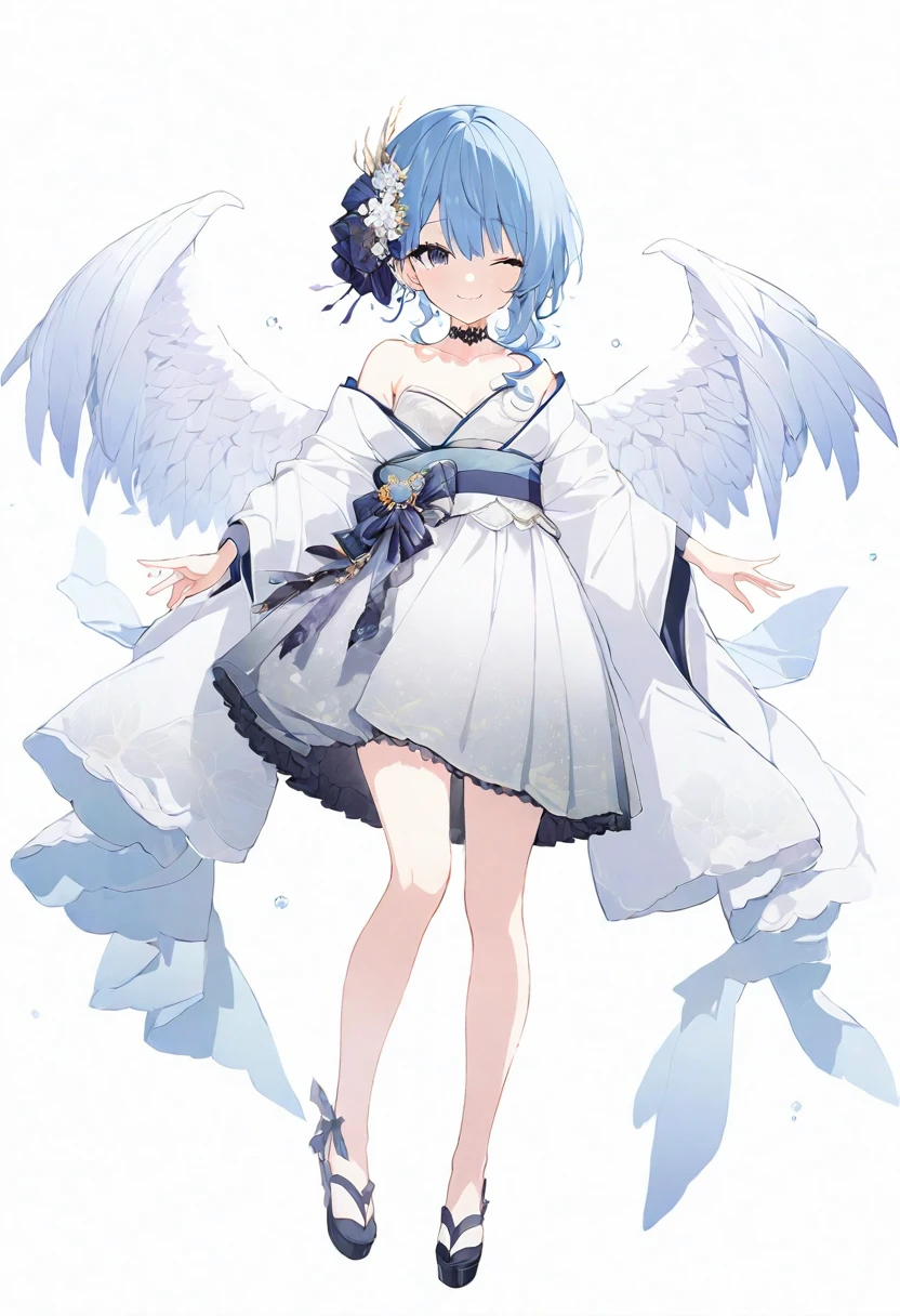 (muste piece), (best quality), very detailed eyes, expressive eyes, perfect face, very detailed face, highly detailed face, beautiful girl, (solo full body shot:1.3), Extremely exquisite and beautiful two-dimensional exquisite painting style, Extremely delicate and delicate, 8K high quality, CG wallpaper, HD, Front view, character portrait, Full body composition, (pure white background background), 8K, beautiful girl, white background background, delicate and beautiful face and eyes, dark intense shadow,
1 girl, vtuber style, cool girl, hololive, Hoshimachi Suisei, blue hair, Gorgeous kimono, small chest, cropped shoulders, clavicle, one eye close winking, smile, body visible through clothes, chest visible through clothes, (full body), looking at viewer, standing,