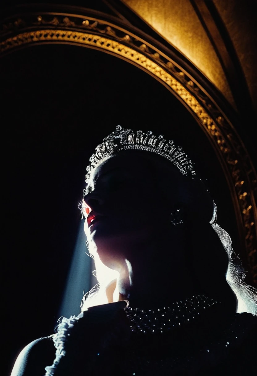 Divine, Low Angle Shot, Film, Crown, Chapel, Dark Background, Light and Shadow Effects, Queen Coronation