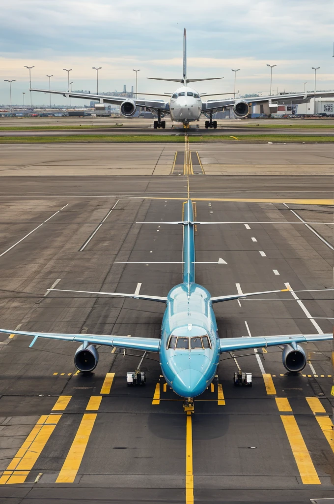 Boeing planes on terminals for taxi
