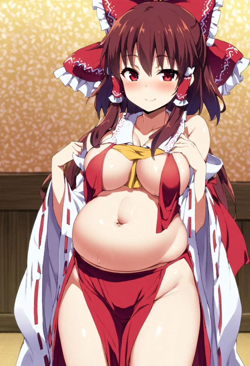 Reimu Hakurei、One Woman、cute女性、Thick thighs、Best image quality、High resolution、masterpiece、super high quality、Spread your legsしゃがむ、cute、good、Pink and black bra、Pink and black panties、Big Ass、Large Breasts 、Blushing、4K quality、Blushing、Reached orgasm、、Wearing black knee socks、bed、Spread your legsしゃがむ、Panty shot、Sweaty all over、Heavy breathing、Chest is bobbing up and down、heart、Low Angle、Zoom in on the crotch、Cowboy Shot、(From below:1.8)、Sit on the living room couch with your knees raised, Spread your legs