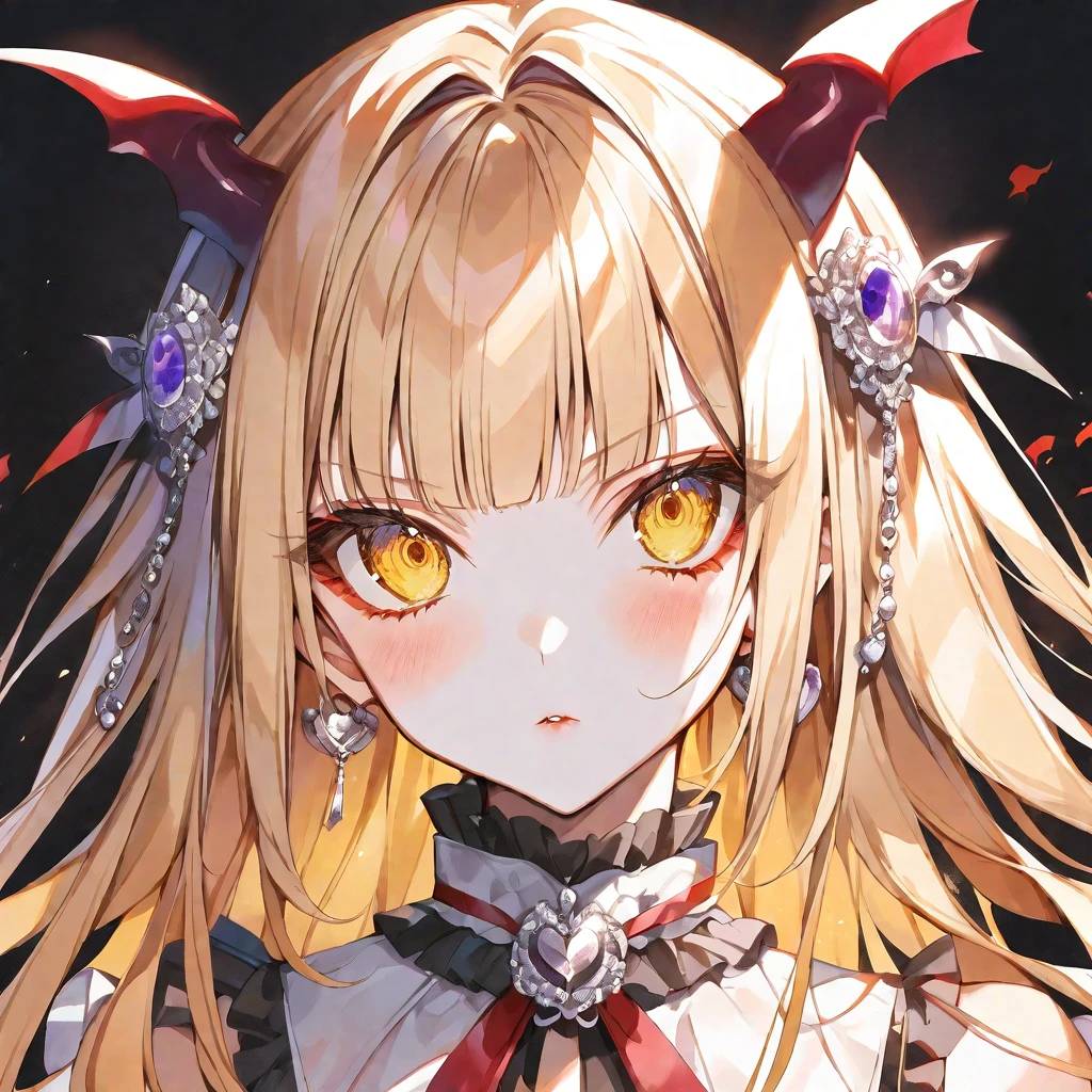 One blonde girl、red eyes、Vampires、a moon、natta