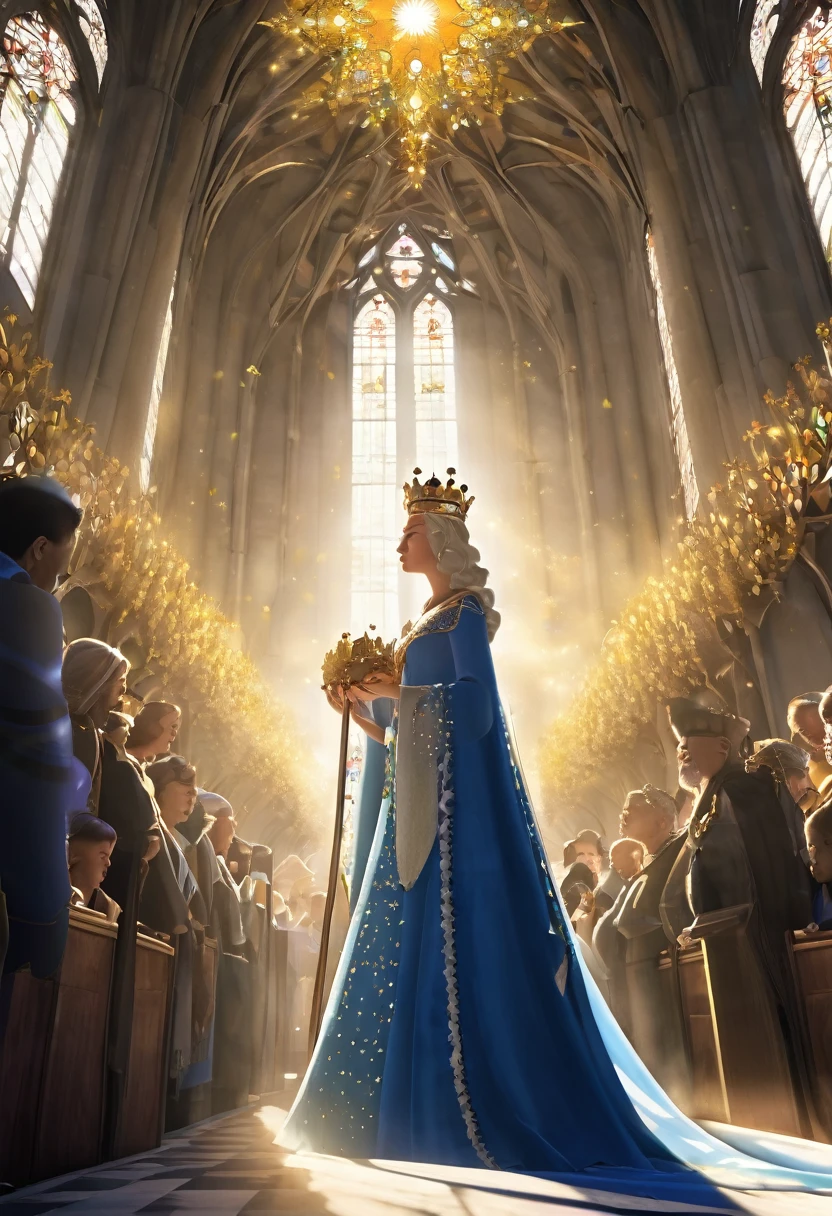 Divine, Low Angle Shot, Film, Crown, Chapel, Light and Shadow Effects, Queen Coronation, CG Illustration