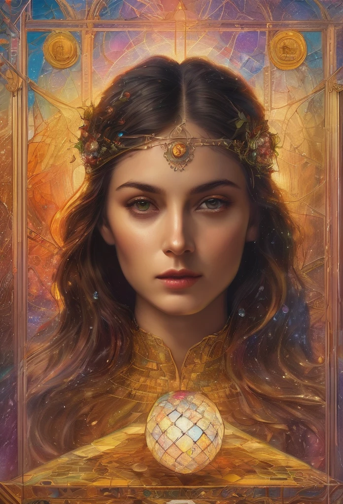 Perros de razas diferentes, in the center of the image , lenormand oracle,Beautiful line art photo，Use gold strokes and rainbow paint，Golden Maiden，the golden ratio，Melted wax，Visible brush strokes，surrounded by crystal spheres，3D Mosaic Wireframe，neuroimaging，neurons，colours，California，intense emotion，Oil on canvas，Thick strokes，insanely details，8k ultra high definition，tmasterpiece，art  stations，ultra-realistic realism，