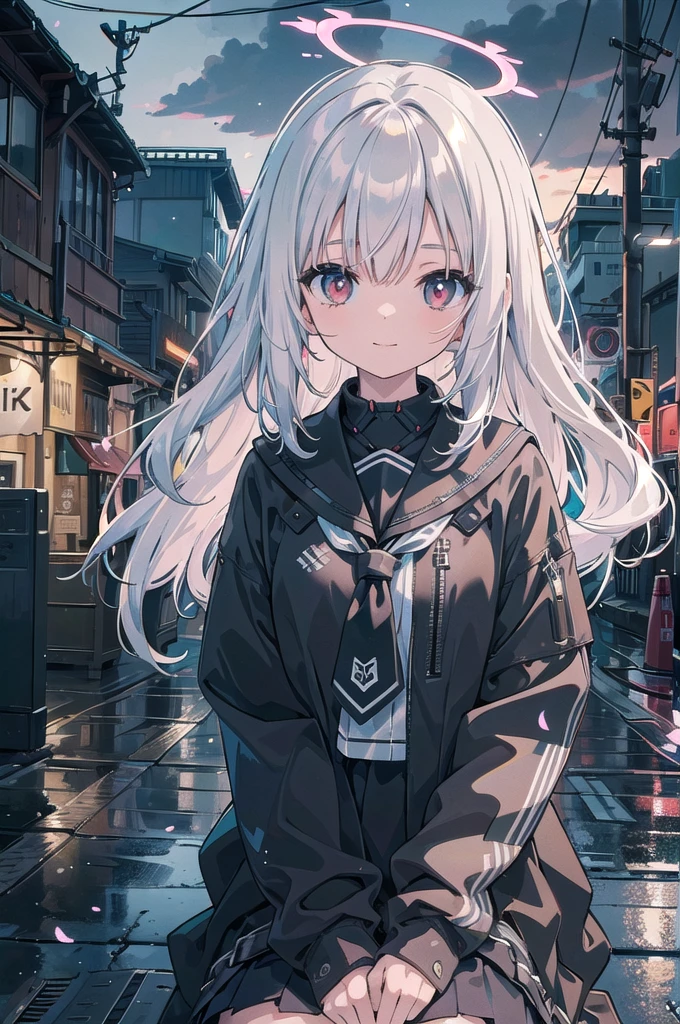 ((Emphasis on the use of CG)), ((Emphasis on beautiful expression of shapes and three-dimensionality: 1.2)), ((Emphasis on giving the viewer an overwhelming vivid sense of realism: 1.2)), ((Emphasis on the use of the software "3ds Max": 1.2)), ((Emphasis on the use of various plug-ins such as "tyFlow": 1.2)), ((Emphasis on realistic expression and effects in 3ds Max to realize beautiful image-like expressions: 1.2)), ((Emphasis on realistic expression and effects in 3ds Max: 1.2)), ((Emphasis on delicate expression such as human nature and emotional expression, landscape and seasonal depiction: 1.2)), ((Emphasis on CG animation: 1.2)), ((Emphasis on excellent expressiveness in depiction of nature and environment: 1.2)), ((Emphasis on depth of story: 1.2)), ((Texture, size, Farbe, shadow and light)),Nude, chromatic aberration, depth of field, soft lighting, masterpiece, highest quality, complex, tonemapped, highly detailed, artstation, concept art, smooth, sharp focus, dramatic lighting, highly detailed artwork, cinematic, hyper realistic painting, trending on artstation, 8K, incredible shadows, realistic, (highly detailed background:1.0), A highly detailed portrait of a solo 1girl standing on a street corner, during a rainstorm with lightning and cloudy sky, neon and cyberpunk background, she is wearing punk clothes with silver chains and silver spikes, she has butterfly wing-like hair clips in her messy hair, she is wearing headphones and a tie, , finely lit red eyes with prominent pupils, halo of ominous aura, smiling, punk, cyberpunk, backlit,(masterpiece), scenery, Mountain Horizon, cherry blossoms, petal, Particles of light, Upper Body, One girl, Sailor, Wavy Hair, Floating Hair, smile, Sitting, Open your mouth, Particles of light, Silver Hair, Aqua Eye, View your viewers, Face Focus