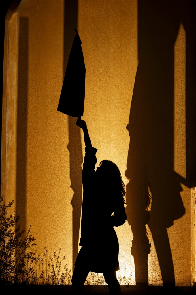 Woman silhouette in shadow