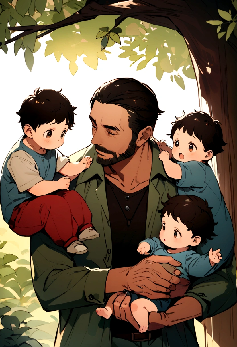 Family with mother, Father, Three sons, big, Medium and Baby, high quality