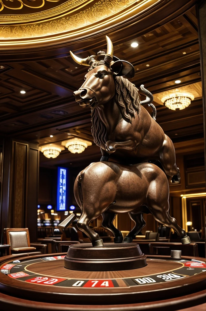 ((best quality)), ((masterpiece)), (detailed),  minotauro , casino 
