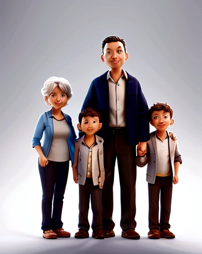 Family with mother, Father, Three sons, high quality,