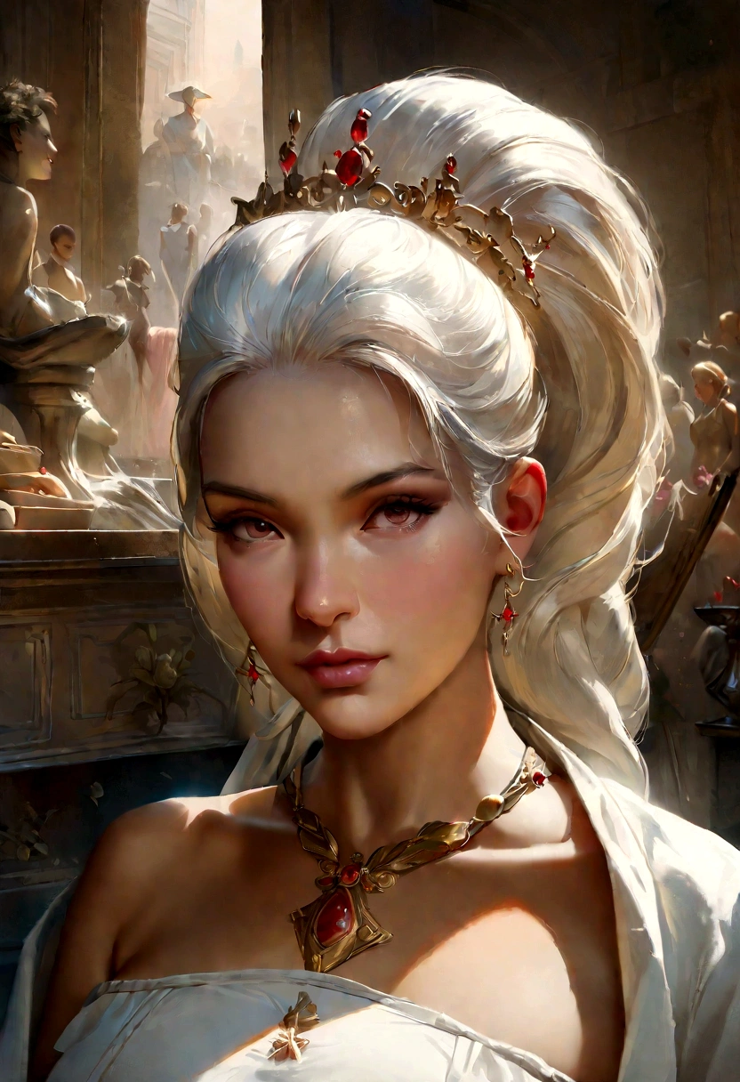 Novel in celestial letscape, (((a beautiful couple darkskin))), a young dark hair man and (((a young whitehair woman:1.7))), in 18's, (((a young celest pharaon veautiful with black curly hair))) with his (((young brown skin queen very beautiful with whitelonghair:1.7))), a hot couple laying on egyptian sofa, romantic pose, beau visage, (((beau))), visages parfaits, tout le corps, detailed face et body, Romantic scene, Voie romantique, 8K, Extremely detailed, (high quality, Realistic, photoRealistic: 1.37), tout le corps, ideal proportions et defined complexion, Meticulously designed features, inaccessible beauty, la perfection, chef Artistique'ouvrages d'Arts, vivid realism, sculptures hyper detailedes, formes Realistics, vraiment impressionnant, Un savoir-faire impeccable, pure shine, ethereal beauty, Delicate contours, Poses frappantes, sublime beauty, nuances subtiles, compositions dynamiques, couleurs vives, Perfect lighting, Expressions en mouvement, Celestial aura, Majestic presence, Ambiance onirique, rendu d'octane detailed inégalé, tendance sur Artstation, Photographie Artistique 8k, photoRealistic concept Art, naturel, doux, Volumetric cinematic perfect light, clair-obscur, Award-winning photography, chef-d'ouvrages d'Art, beau, detailed, complexe, incroyablement