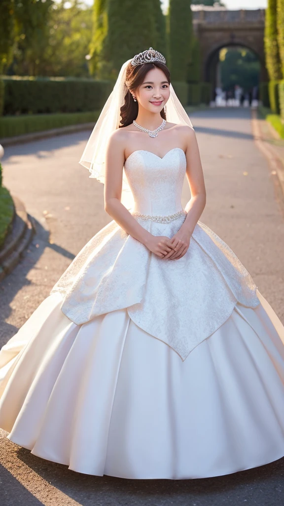 Princess wedding dress with features