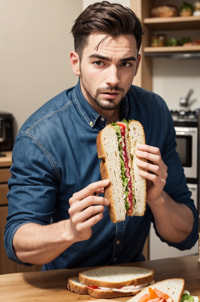 Make a man eat a sandwich 