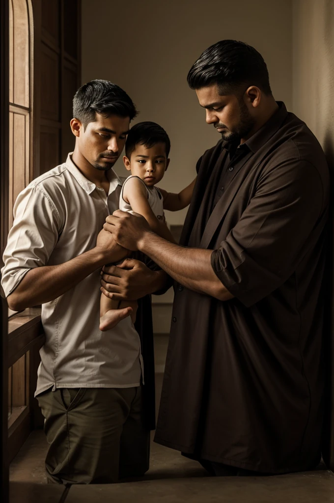 Image of father and son that shows the sacrifice of a father for his son